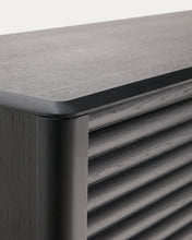 Load image into Gallery viewer, Lenon sideboard 3 doors and 3 drawers solid wood and black oak veneer 200x86cm FSC Mix Credit - image 10