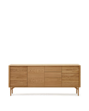 Load image into Gallery viewer, Lenon oak wood and veneer sideboard with 3 doors &amp; 3 drawers, 200 x 86 cm FSC MIX Credit