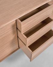 Load image into Gallery viewer, Lenon oak wood and veneer sideboard with 3 doors &amp; 3 drawers, 200 x 86 cm FSC MIX Credit - image 10