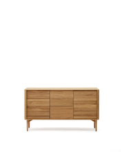 Load image into Gallery viewer, Lenon oak wood and veneer sideboard with 2 doors &amp; 3 drawers, 155 x 86 cm FSC MIX Credit