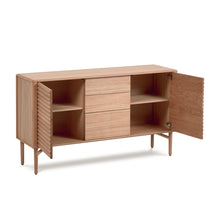 Load image into Gallery viewer, Lenon oak wood and veneer sideboard with 2 doors &amp; 3 drawers, 155 x 86 cm FSC MIX Credit - image 3