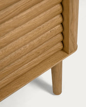 Load image into Gallery viewer, Lenon oak wood and veneer sideboard with 2 doors &amp; 3 drawers, 155 x 86 cm FSC MIX Credit - image 14