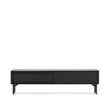 Load image into Gallery viewer, Lenon TV cabinet, 2 doors in solid wood and black oak veneer 200x57 cm FSC Mix Credit
