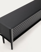 Load image into Gallery viewer, Lenon TV cabinet, 2 doors in solid wood and black oak veneer 200x57 cm FSC Mix Credit - image 7