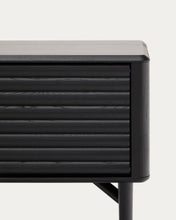 Load image into Gallery viewer, Lenon TV cabinet, 2 doors in solid wood and black oak veneer 200x57 cm FSC Mix Credit - image 8
