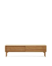 Load image into Gallery viewer, Lenon 2 door solid wood and oak veneer TV stand, 200 x 57 cm, FSC MIX Credit
