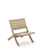 Load image into Gallery viewer, FSC 100% cream cord and solid acacia wood Chabeli folding chair