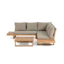 Load image into Gallery viewer, Flaviina 5 seater solid acacia wood corner sofa set with table - image 3