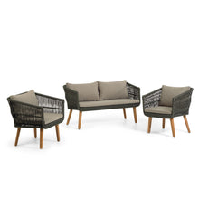 Load image into Gallery viewer, Inti 2 seater sofa with 2 green cord armchairs, FSC 100%