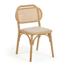 Load image into Gallery viewer, Doriane solid oak chair with natural finish and upholstered seat FSC Mix Credit