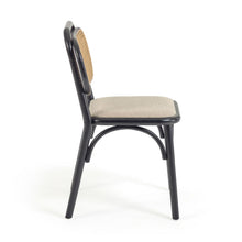 Load image into Gallery viewer, Doriane solid elm chair with black lacquer and upholstered seat - image 2