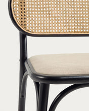 Load image into Gallery viewer, Doriane solid elm chair with black lacquer and upholstered seat - image 6