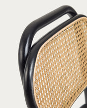 Load image into Gallery viewer, Doriane solid elm chair with black lacquer and upholstered seat - image 7
