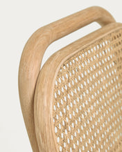 Load image into Gallery viewer, Doriane 65 cm height solid oak stool with natural finish and upholstered seat FSC Mix Credit - image 8