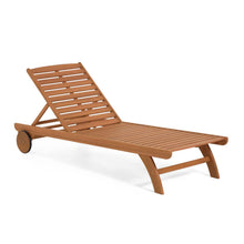 Load image into Gallery viewer, Beila solid eucalyptus wood outdoor sun lounger, FSC 100%