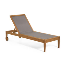 Load image into Gallery viewer, Caterin solid eucalyptus wood outdoor sun lounger in grey, FSC 100%