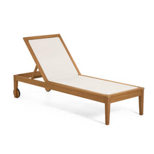 Load image into Gallery viewer, Caterin solid eucalyptus wood outdoor sun lounger in beige, FSC 100%