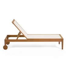 Load image into Gallery viewer, Caterin solid eucalyptus wood outdoor sun lounger in beige, FSC 100% - image 2