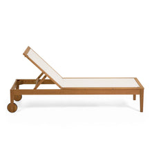 Load image into Gallery viewer, Caterin solid eucalyptus wood outdoor sun lounger in beige, FSC 100% - image 3