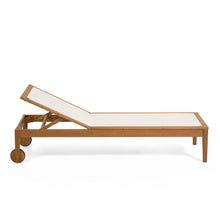 Load image into Gallery viewer, Caterin solid eucalyptus wood outdoor sun lounger in beige, FSC 100% - image 5