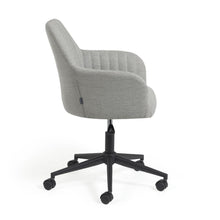 Load image into Gallery viewer, Madina light grey office chair and legs made of steel in matt black - image 2