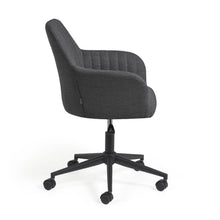 Load image into Gallery viewer, Madina dark grey office chair and legs made of steel in matt black - image 2