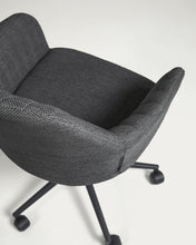 Load image into Gallery viewer, Madina dark grey office chair and legs made of steel in matt black - image 6