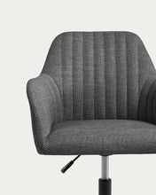 Load image into Gallery viewer, Madina dark grey office chair and legs made of steel in matt black - image 7