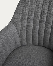 Load image into Gallery viewer, Madina dark grey office chair and legs made of steel in matt black - image 10
