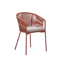 Load image into Gallery viewer, Yanet terracotta rope chair with galvanised steel legs