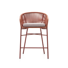 Load image into Gallery viewer, Yanet stool made from terracotta cord and galvanised steel, height 65 cm - image 7