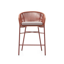 Load image into Gallery viewer, Yanet stool made from terracotta cord and galvanised steel, height 65 cm - image 8