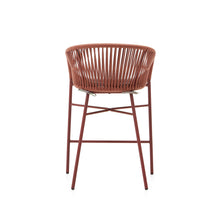 Load image into Gallery viewer, Yanet stool made from terracotta cord and galvanised steel, height 65 cm - image 9