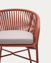 Load image into Gallery viewer, Yanet stool made from terracotta cord and galvanised steel, height 65 cm - image 13