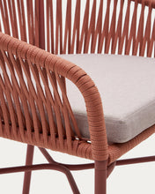 Load image into Gallery viewer, Yanet stool made from terracotta cord and galvanised steel, height 65 cm - image 14