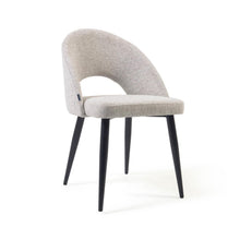 Load image into Gallery viewer, Beige Mael chair with steel legs with black finish FSC 100%