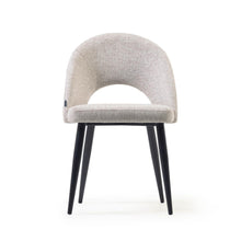 Load image into Gallery viewer, Beige Mael chair with steel legs with black finish FSC 100% - image 4