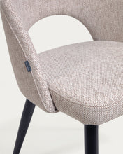 Load image into Gallery viewer, Beige Mael chair with steel legs with black finish FSC 100% - image 9