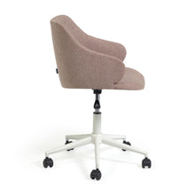 Load image into Gallery viewer, Einara pink office chair and legs made of steel in matt white - image 2
