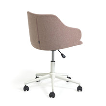 Load image into Gallery viewer, Einara pink office chair and legs made of steel in matt white - image 3