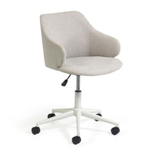 Load image into Gallery viewer, Einara light grey office chair and legs made of steel in matt white