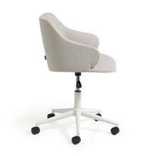 Load image into Gallery viewer, Einara light grey office chair and legs made of steel in matt white - image 2