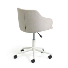Load image into Gallery viewer, Einara light grey office chair and legs made of steel in matt white - image 3