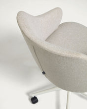 Load image into Gallery viewer, Einara light grey office chair and legs made of steel in matt white - image 7