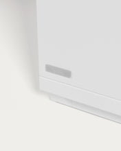 Load image into Gallery viewer, Abilen oak wood veneer TV stand with 1 door &amp; 2 drawers in white lacquer, 150 x 44 cm FSC 100% - image 6