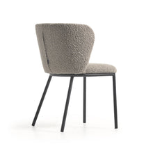 Load image into Gallery viewer, Ciselia chair with light grey bouclé and black metal FR - image 3