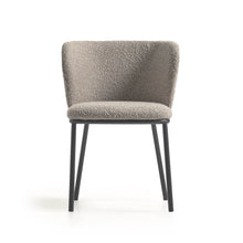 Load image into Gallery viewer, Ciselia chair with light grey bouclé and black metal FR - image 4