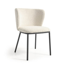 Load image into Gallery viewer, Ciselia chair with white bouclé and black metal FR