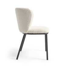 Load image into Gallery viewer, Ciselia chair with white bouclé and black metal FR - image 2