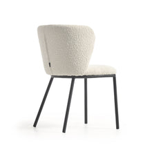 Load image into Gallery viewer, Ciselia chair with white bouclé and black metal FR - image 3